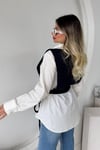 LACİVERT ÖRME YELEKLİ GÖMLEK İKİLİ TAKIM