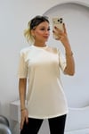 OVERSİZE BASİC TSHİRT EKRU