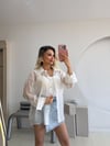 OVERSİZE İPEKSİ LYOCELL GÖMLEK EKRU