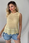 POINTELLE TRİKO TOP SARI