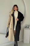 PREMİUM SERİ ÇİFT RENK DÜĞMELİ KEMERLİ TRENÇ