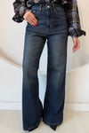 TİNTLİ KOYU MAVİ WİDE LEG JEAN