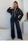 TİNTLİ KOYU MAVİ WİDE LEG JEAN