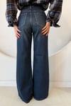 TİNTLİ KOYU MAVİ WİDE LEG JEAN