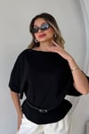 YARASA KOL KEMERLİ TRİKO SİYAH