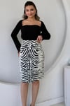 ZEBRA DESENİ MİDİ BOY ETEK