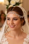 Alınlık Taşlı Zincir Gelin Baştacı Saç Bandı Özel Gün Aksesuarı
