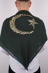 Ay Yıldız Gold Nakışlı Biyeli Damat Örtüsü