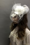 Beyaz Tüllü Vualet Nikah Şapkası