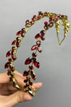 Bordo Gold Alfa Kına Gelin Tacı