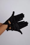 Çift Fiyonklu Saten Kısa Abiye Eldiven Parti Aksesuarı