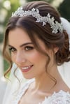 Gelin Tacı Kristal Taşlı El Yapımı Lüks Gelin Saç Aksesuarı Nişan Ve Nikah Tacı