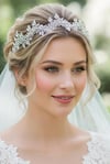 Gelin Tacı Kristal Taşlı El Yapımı Lüks Gelin Saç Aksesuarı Nişan Ve Nikah Tacı