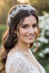 Gelin Tacı Kristal Taşlı El Yapımı Lüks Gelin Saç Aksesuarı Nişan Ve Nikah Tacı
