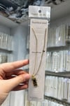 Gold Kaplama Zirkon Taşlı Şans Temalı Çelik Kolye