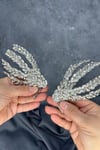 Gümüş Rengi Çift Taraflı Tarak Büge Gelin Saç Aksesuarı