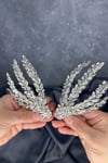Gümüş Rengi Çift Taraflı Tarak Büge Gelin Saç Aksesuarı