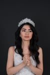 Gümüş Renk Ahbahar Gelin Tacı