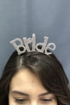 Gümüş Taşlı Kalın Bride Taç