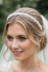 İnci Ve Kristal Boncuklu Zarif Gelin Tacı İnce Tasarım Nikah Ve Nişan Saç Aksesuarı