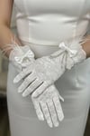 Isabel Gelin Eldiveni - Taşlı Fiyonk Detaylı Zarif Nikah Eldiveni