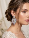 Janjanlı Gümüş Rengi Vera Mekik Vip Kristal Taşlı Abiye Gelin Küpesi