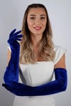 Kadife Uzun Abiye Eldiven Opera 56 Cm Boy Nişan Düğün Balo Gece Elbisesi Şık Aksesuar