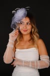 Kırık Beyaz Vualet Nikah Şapkası Linde Gelin Aksesuarı Ve Tül Eldiven