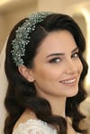 Kristal Taşlı Çiçekli Gelin Tacı Kına Ve Nişan Saç Aksesuarı