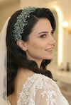 Kristal Taşlı Çiçekli Gelin Tacı Kına Ve Nişan Saç Aksesuarı