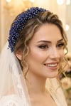 Kristal Taşlı Çiçekli Gelin Tacı Kına Ve Nişan Saç Aksesuarı