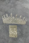 Leonis Model Gelin Tacı Ve Damla Taşlı Küpe