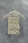 Leyn Model Gelin Tacı Ve Damla Taşlı Küpe