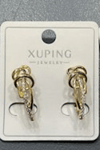 Lüks Seri Sarmal Tasarım Zirkon Taşlı Çelik Küpe