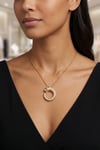 Luxury Zirkon Taşlı Modern Hilal Model Kolye