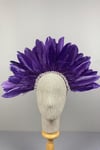 Mor Enda Tüylü Taşlı Gelin Kına Tacı Aksesuar