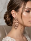 Rose Rengi Vera Mekik Vip Kristal Taşlı Abiye Gelin Küpesi