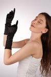 Saten Likrali Gelin Eldiveni 38 Cm Dans & Opera Kostüm Eldiveni