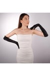 Saten Likrali Gelin Eldiveni 56 Cm Dans & Opera Kostüm Eldiveni