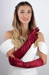 Saten Uzun Abiye Eldiven Opera  38 Cm Boy Nişan Düğün Balo Gece Elbisesi Şık Aksesuar
