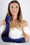 Saten Uzun Abiye Eldiven Opera 38 Cm Boy Nişan Düğün Balo Gece Elbisesi Şık Aksesuar