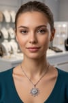 Steel Stainless Işıltılı Evil Eye Tasarım Kolye Toptan Satış