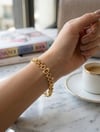 Toptan 316L Çelik Gold Sıralı Oval Zirkon Taşlı Kadın Bileklik