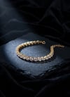 Toptan 316L Çelik Gold Üç Sıralı Baget Zirkon Taşlı Kadın Bileklik