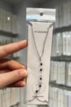 Toptan 316L Çelik Siyah Kalpli ve İncili Zincir Kadın Küpe
