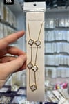 Toptan Gold Çelik Van Cleef Model Sedef Taşlı 5'li Yonca Kolye