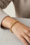 Toptan Xuping Altın Renk Minimalist Kalın Zincir Lüks Çelik Bileklik