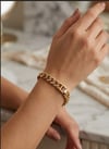 Toptan Zirkon Taşlı Gold Çelik Gurmet Zincir Bileklik