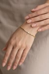 Xuping Toptan Bambu Zincir Model Zirkon Taşlı Gold Bileklik