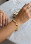 Xuping Toptan Geometrik Bakla Model Zirkon Taşlı Gold Bileklik